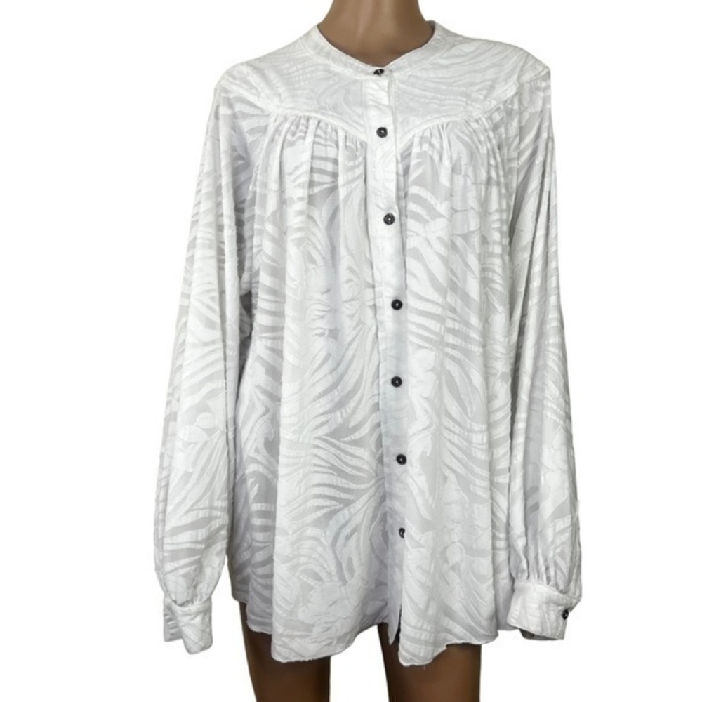 Free People Women Top Blouse Over Size White Size M